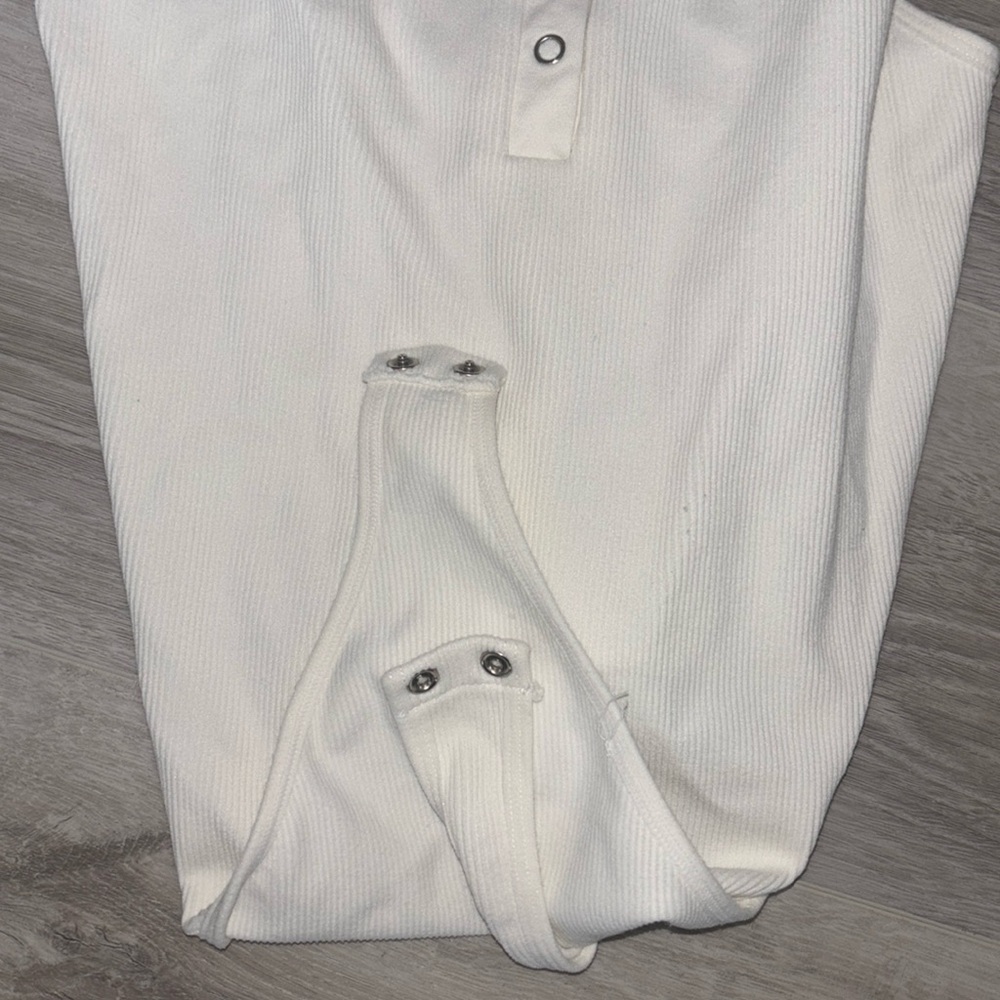 White Ribbed Bodysuit - Picture 2 of 4